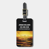 Retro Space Poster - Titan, de grootste maan van S Bagagelabel (Voorkant verticaal)