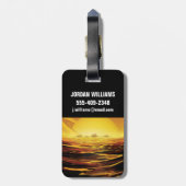 Retro Space Poster - Titan, de grootste maan van S Bagagelabel (Achterkant verticaal)