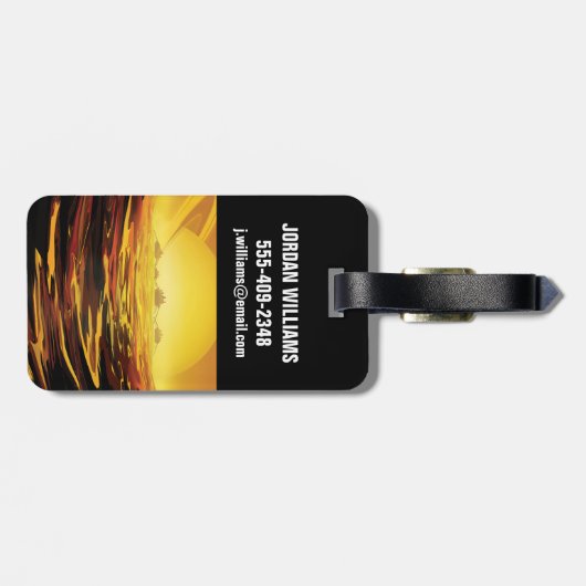 Retro Space Poster - Titan, de grootste maan van S Bagagelabel (Achterkant horizontaal)