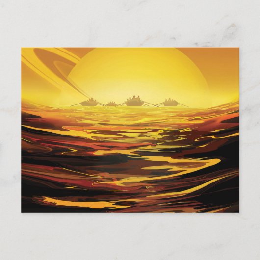 Retro Space Poster - Titan, de grootste maan van S Briefkaart (Voorkant)