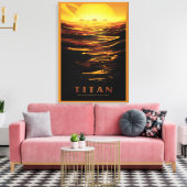 Retro Space Poster - Titan, de grootste maan van S Canvas Afdruk (Insitu (Woonkamer))