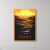 Retro Space Poster - Titan, de grootste maan van S Canvas Afdruk (Voorkant)