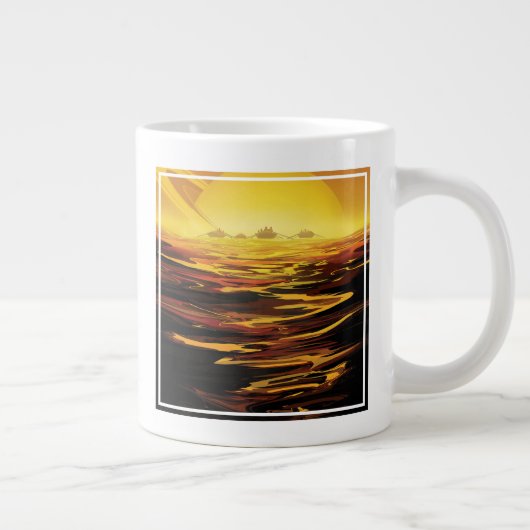 Retro Space Poster - Titan, de grootste maan van S Grote Koffiekop (Rechts)