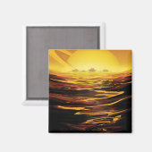 Retro Space Poster - Titan, de grootste maan van S Magneet (Voorkant / Achterkant)