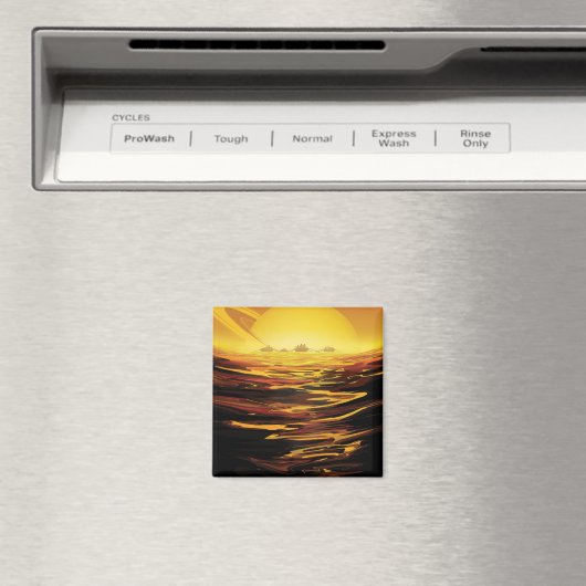 Retro Space Poster - Titan, de grootste maan van S Magneet (Insitu (Vaatwasser))