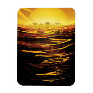 Retro Space Poster - Titan, de grootste maan van S Magneet