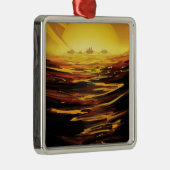 Retro Space Poster - Titan, de grootste maan van S Metalen Ornament (Rechts)