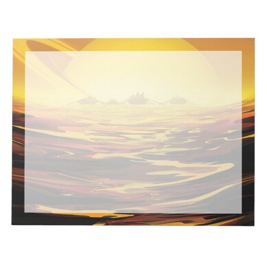 Retro Space Poster - Titan, de grootste maan van S Notitieblok (Voorkant)