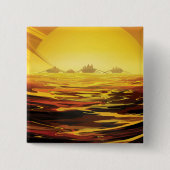 Retro Space Poster - Titan, de grootste maan van S Vierkante Button 5,1 Cm (Voorkant)