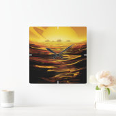 Retro Space Poster - Titan, de grootste maan van S Vierkante Klok (Huis)