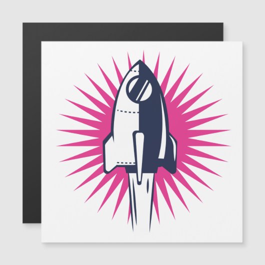 Retro Space Rocket (Voorkant / Achterkant)