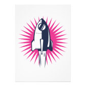 Retro Space Rocket Foto Afdruk (Voorkant)