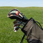 Retro Space Rocket Illustratie Golfheadcover (Insitu)