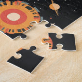 Retro Space Rocket Illustratie Legpuzzel (Zijkant)