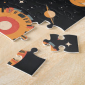 Retro Space Rocket Illustratie Legpuzzel (Zijkant)