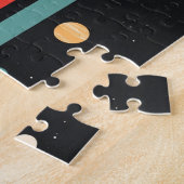 Retro Space Rocket Illustratie Legpuzzel (Zijkant)