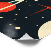 Retro Space Rocket Illustratie Perfect Poster (Hoek)