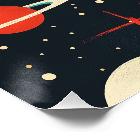 Retro Space Rocket Illustratie Perfect Poster (Hoek)