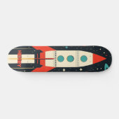 Retro Space Rocket Illustratie Persoonlijk Skateboard (Horizontaal)