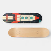 Retro Space Rocket Illustratie Persoonlijk Skateboard (Horizontaal)
