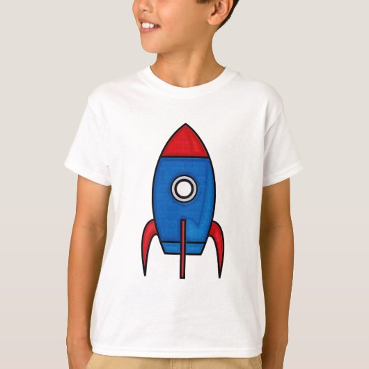 Retro Space Rocket Kinder T-Shirt (Voorkant)