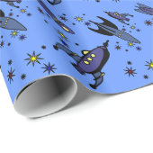 Retro Space Rocket schip verkennen de sterren! Cadeaupapier (Rol Hoek)