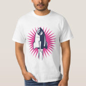 Retro Space Rocket T-shirt (Voorkant)