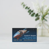 Retro Space Rocket Visitekaartjes (Staand voorkant)