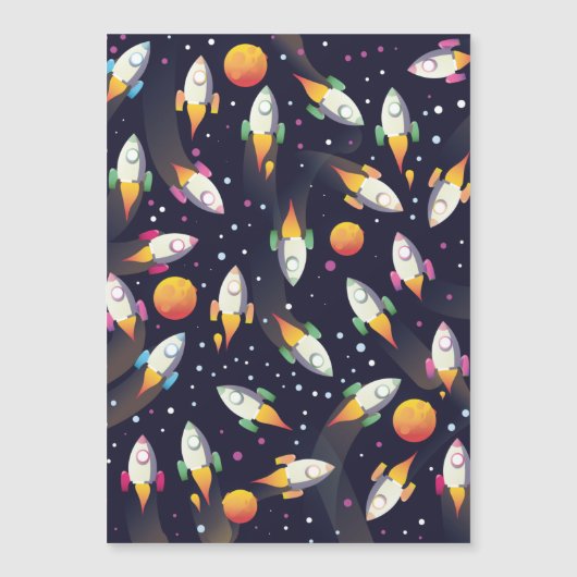 Retro Space Rockets patroon. (Voorkant)