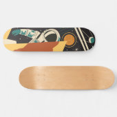 Retro Space Scene Met Astronaut Skateboard (Horizontaal)
