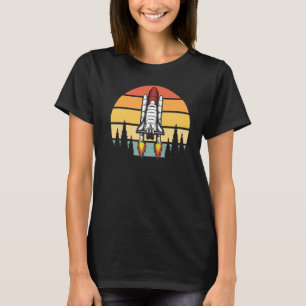  Retro Space Ship Science Rocket T-shirt