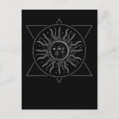 Retro Space Stars Sun Moon Constellation Briefkaart (Voorkant)