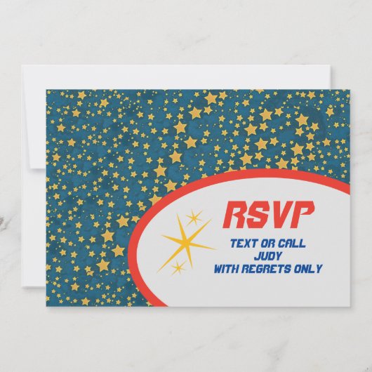 Retro Space Thema Feest Uitnodigingen (Achterkant)