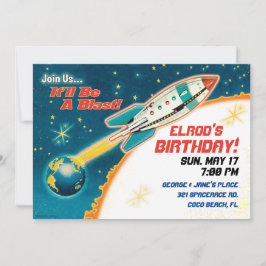 Retro Space Thema Feest Uitnodigingen