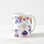 Retro Space thema  verjaardag Koffiemok (Voorkant rechts)