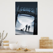 Retro Space Travel Poster Dwerg Planet Ceres. (Keuken)