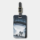 Retro Space Travel Poster Dwerg Planet Ceres. Bagagelabel (Voorkant verticaal)