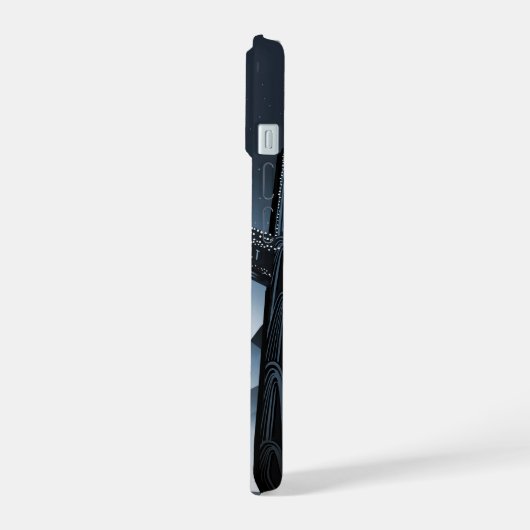 Retro Space Travel Poster Dwerg Planet Ceres. iPhone 15 Case (Linkerkant)