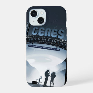 Retro Space Travel Poster Dwerg Planet Ceres. iPhone 15 Case