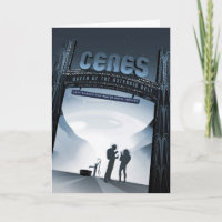 Retro Space Travel Poster Dwerg Planet Ceres.