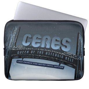 Retro Space Travel Poster Dwerg Planet Ceres. Laptop Sleeve