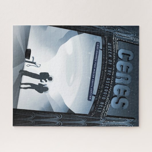 Retro Space Travel Poster Dwerg Planet Ceres. Legpuzzel (Horizontaal)