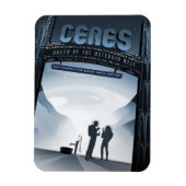 Retro Space Travel Poster Dwerg Planet Ceres. Magneet (Verticaal)