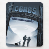 Retro Space Travel Poster Dwerg Planet Ceres. Muismat (Voorkant)