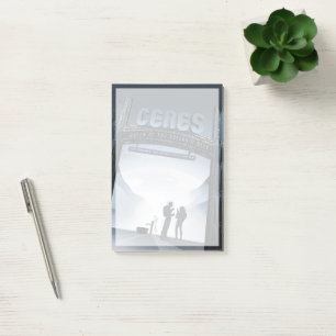 Retro Space Travel Poster Dwerg Planet Ceres. Post-it® Notes