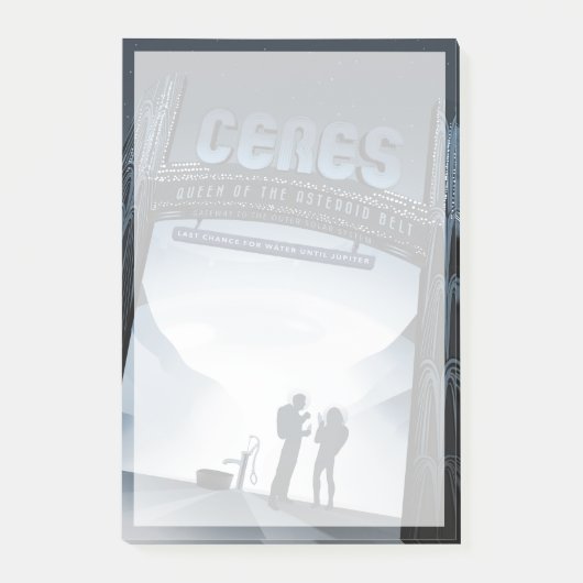 Retro Space Travel Poster Dwerg Planet Ceres. Post-it® Notes (Voorkant)