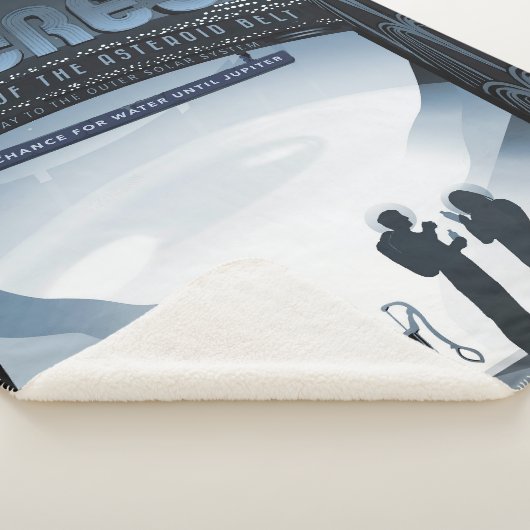 Retro Space Travel Poster Dwerg Planet Ceres. Sherpa Deken (3/4)