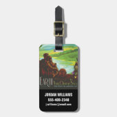 Retro Space Travel Poster-Een Aarde Wetenschap Mis Bagagelabel (Voorkant verticaal)