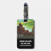 Retro Space Travel Poster-Een Aarde Wetenschap Mis Bagagelabel (Achterkant verticaal)