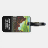 Retro Space Travel Poster-Een Aarde Wetenschap Mis Bagagelabel (Achterkant horizontaal)